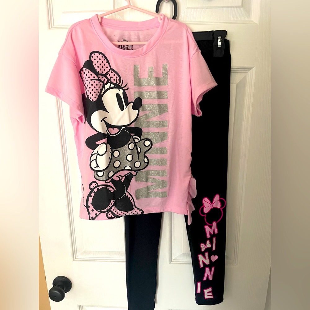 Minnie Mouse Pink and Black Kids Pajamas